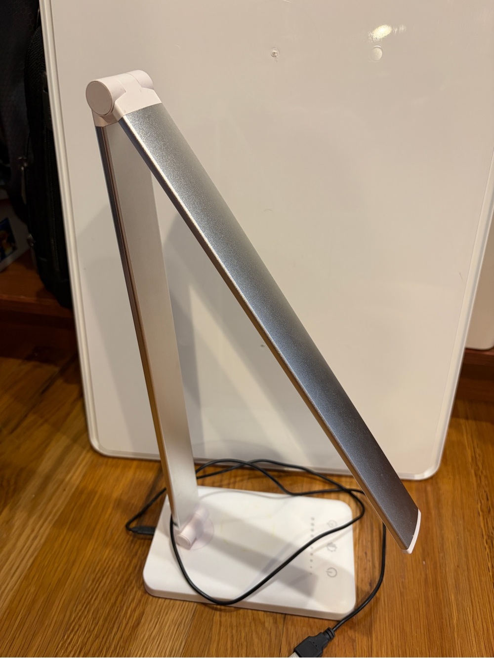 Modern LED Desk Lamp in White and Silver